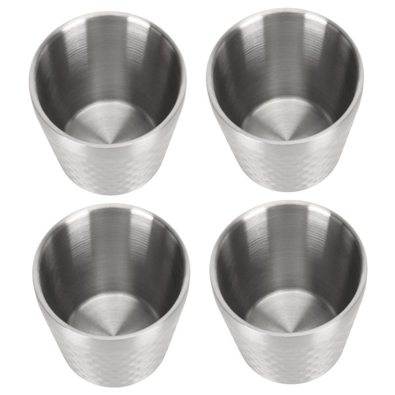 4pcs 304 Stainless Steel Cup Double Layer Insulated Thickened Cup