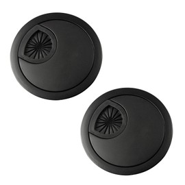 aoozleny Desk Grommet for Wire Organizer,PC Computer Desk Plastic Grommet Cord, Tidy Cable Hole Cover Organizers,2 Pack (53mm, Black)