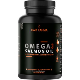 Omega 3-1400mg por Cápsula - Aceite de Salmon - EPA y DHA - 180 Cápsulas para 6 Meses - Omega-3 - Fish Oil Salmon Oil - Darfarma