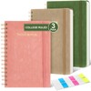 Resurhang 3 PCS Thick Spiral Journal Notebook with Labels, 328