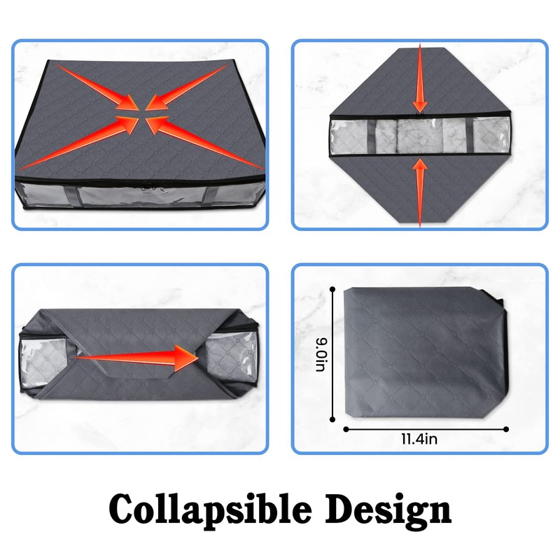 HIPIHOM Underbed Storage Containers, Foldable Under Bed Storage Bags Large