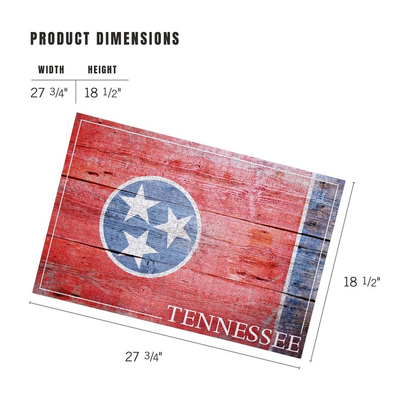 Lantern Press 1000 Piece Jigsaw Puzzle, Rustic Tennessee State Flag