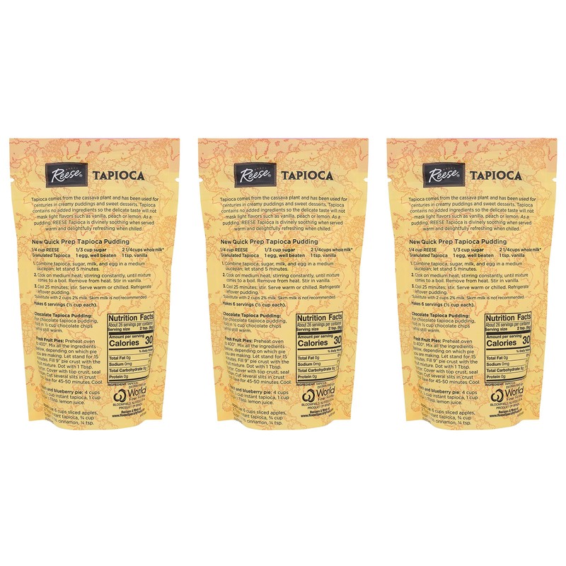 Reese Instant Quick Cooking Tapioca 8oz (Pack of 3)