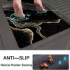 Bath Mat Rug-Gold Black Marble Pattern Rubber Non Slip Quick