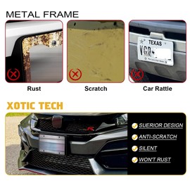 x xotic tech Silicone License Plate Frames, Front Back License Plate Bracket Holder, Rust Proof, Rattle Proof, Weather Proof Car Accessories(Black, 2Packs)