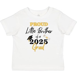 inktastic Proud Little Brother of a 2025 Grad Baby T-Shirt 6 Months 0020 White 45351