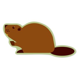 Die Cut Sticker Beaver, Geometric, Vinyl Sticker 3 to 6 inches, (Waterproof Decal for Cars, Water Bottles, Laptops, Coolers), Large