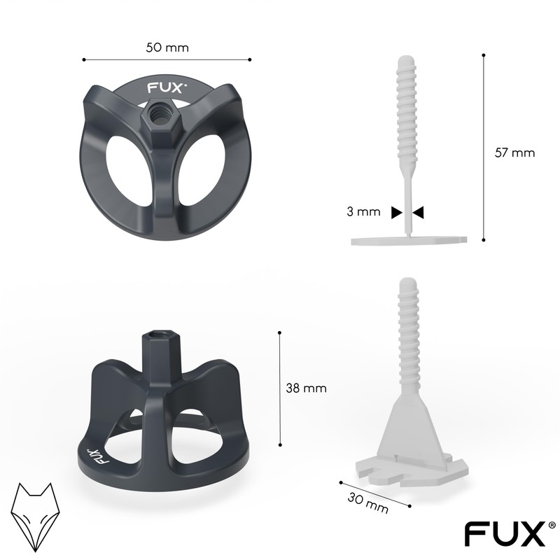 FUX Tile Levelling System 3 mm, Pack of 100 Thread