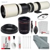 Super-Powered 500mm/1000mm f/8.0 Telephoto Lens (White) with 2X Professional Multiplier