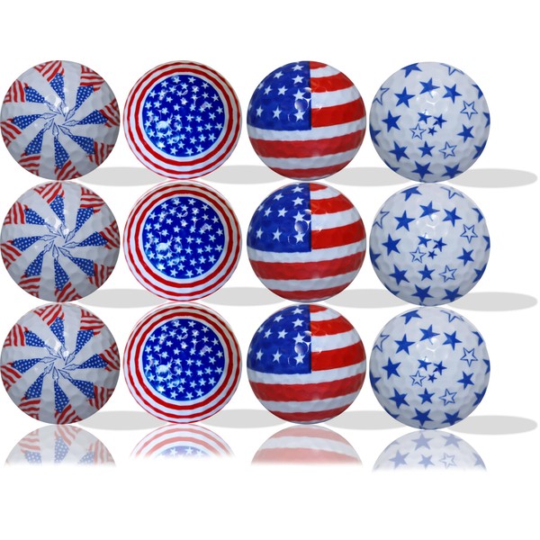 GBM Patriotic Golf Balls - Set of 12 American Flag