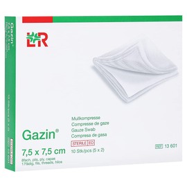 Gazin Sterile Gauze Compresses 7.5 x 7.5 cm, 5 x 2 pcs.
