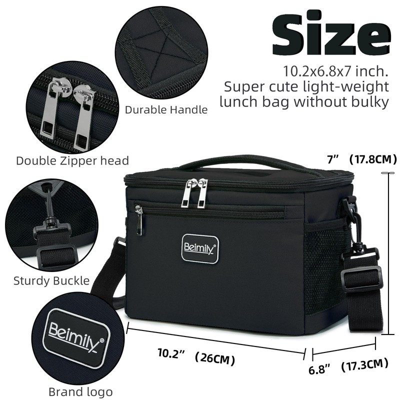 BEIMILY Lunch Box for Men/Women, Small Insulated Lunch Bag, Leak-Proof