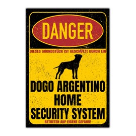 Dogo Argentino Great Dane Dog Sign Danger Security System Door Sign Dog Sign Warning Sign Safety Sign Dog Private Property Dog Warning Warning