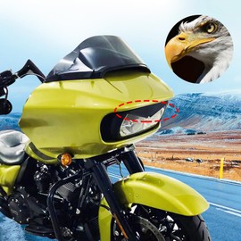 GYMARK Headlight Eyebrow Decal, Black Headlamp Eyebrow Eyelid Upper Trim Cover Visor Trim for Harley-Davidson Road Glide 2015-2023 Accessories