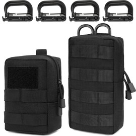 MUCHER 2 Pack Molle Bag Tactical Waist Bags EDC Utility Bum Bag Waist Bag with 4 Hooks Backpack Additional Pockets for Outdoor Hiking Hunting Camping Training