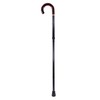 Unisex Black Aluminum Folding Adjustable Walking Cane with Brown Wood