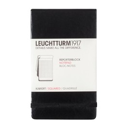 LEUCHTTURM1917 333843 Pocket A6 Hardback Notepad 184 Numbered Pages Squared Black