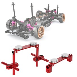 RC Car Body Post, Aluminum Magnetic Invisible Body Shell Mount Column Kit for HSP 1/10 SakuraS XI CS Tamiya416/417 T3/T4/94123 RC Racing Car (Red)