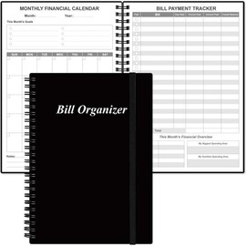 Bill Organizer - Monthly Bill Payment for Personal Budgeting Financial, Payments Checklist Organizer, 5.8" x 8.5", Pink - Color: Black