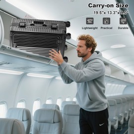 Gets All Aluminum Carry on Luggage Airline Approved,20 Inch Hardshell Spinner Luggage With Cup Holder and USB Charger,TSA Lock,Front Pocket Durable Suitcase for Women Men-Black,22x14x9