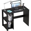 SHW 38-Inch Home Office Computer Desk with Shelves, Black