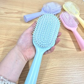 Pastel Curved Hair Brush Hair Comb Travel Portable Comb Brush Pink 3ea