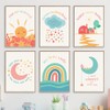 EasyLife Children's Room ABC Learning Poster, Cartoon Rainbow Picture, Baby