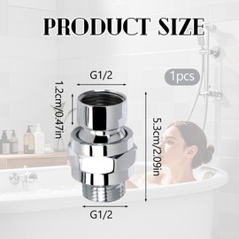 360° Universal Shower Hose Connector Shower Head Extension Shower Head Adapter Adjustable Shower Head Swivel Ball Adapter Hand Held Rain Shower Heads Extension Component