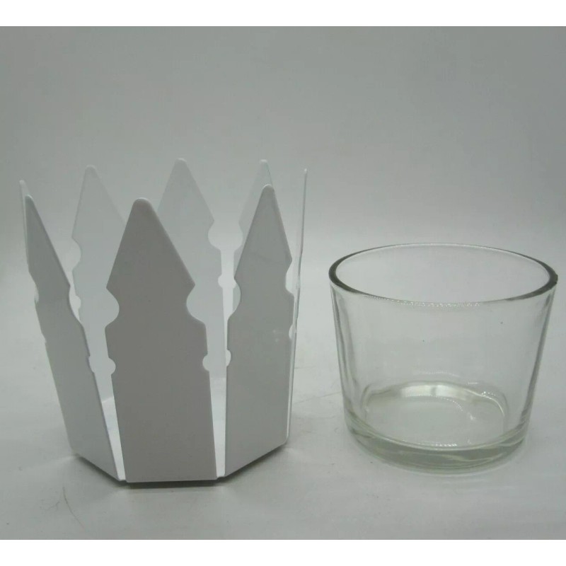 IKEA Set of 2 Ikea Candle Holders White and Clear