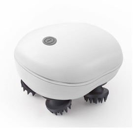 Electric Waterproof Scalp Massager for Relaxation 4 Claws Stress Relief Red LED Light Hair Head Massager White