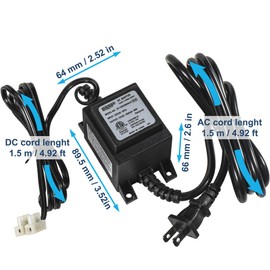 HQRP Transformer AC 120V to AC 12V 3A 36W Rainproof Power Supply Converter Compatible with Swimming Pool Light, Water Pump, Outdoor Light, Spotlights, Adapter 120v-to-12v Replacement, ETL Listed