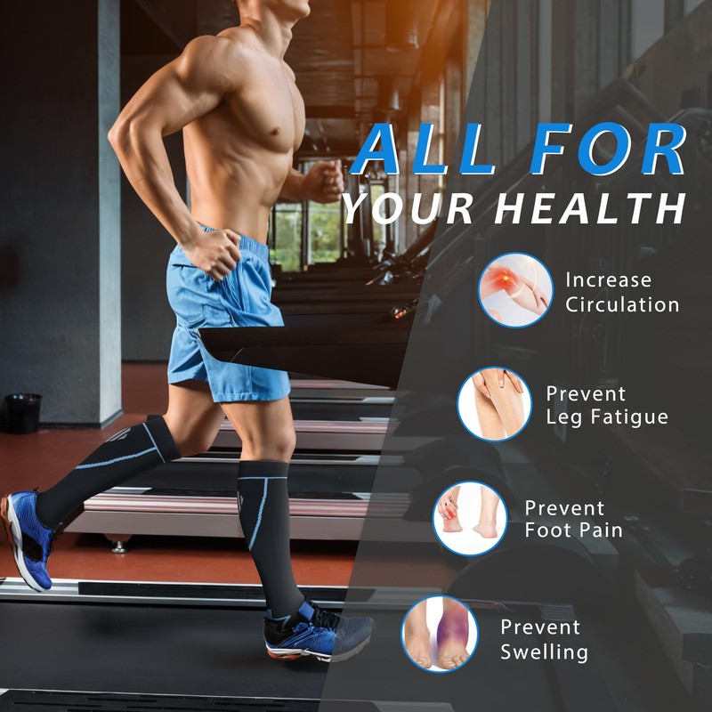 Compression Socks for Women Men Circulation Knee High 8 Pairs