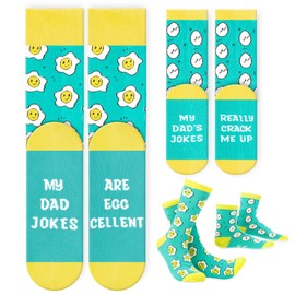 Calcetines divertidos para hombre, calcetines de vestir para hombre con chistes de papá, regalos para papá de hija, calcetines para padrinos de boda, calcetines divertidos para hombres, Huevo, 10