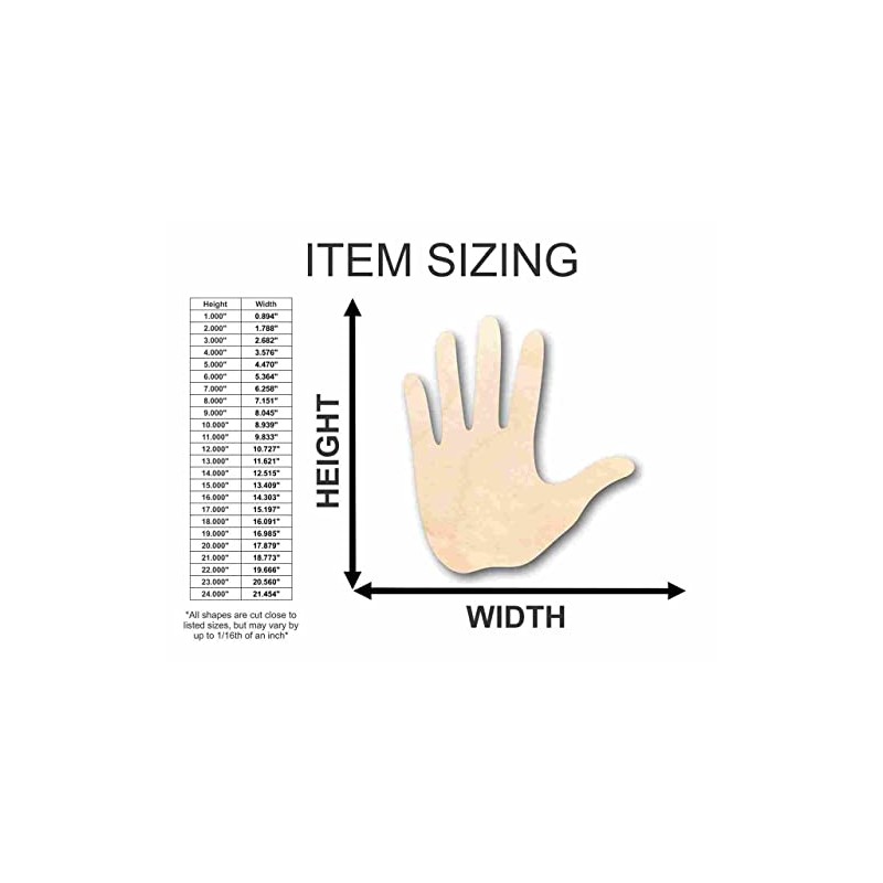 Unfinished Wood Hand Shape Craft up to 46" DIY 5"