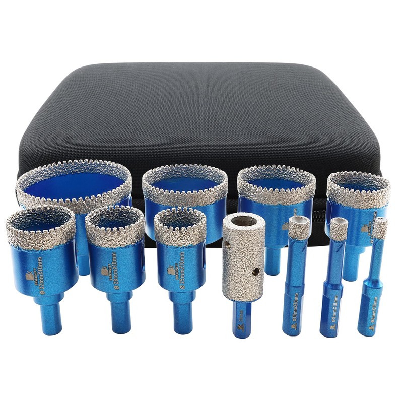 Tile Hole Saw Kit Diamond- BRSCHNITT 11pcs Diamond Core Drill