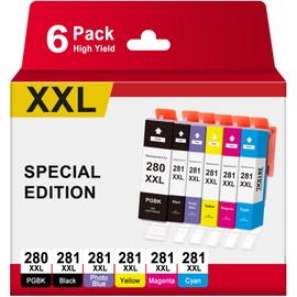 TOKYOINK Compatible Ink Cartridge Replacement for Canon 280 281 (5 Pack) PGBK 280XL 281XL 280XXL 281XXL for TR8620a TR8620 TR8520 TR8600 TR7520 TS702a TS9520 TS9521C