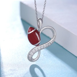 Football Necklace S925 Sterling Silver Sport Necklace Sport Jewelry Gifts for Women