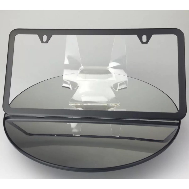 MotorVehicleParts Powder Coated Matte Black Stainless Steel License Plate Frame