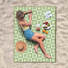 Checkered Blankets Waterproof Foldable,60''x80'' Portable Dual Layers Outdoor Travel Camping Backpacking Hiking Beach Blanket Mat for Grass Padded Lawn Park Beach,Checkered Picnic Accessories