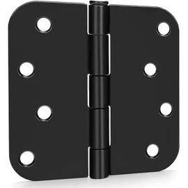 goldenwarm 24 Pack 4 inch Black Door Hinges Interior Door Hinges Black Matte, Heavy Duty Exterior Door Hinges 4in x 4in with 5/8" Radius Corners