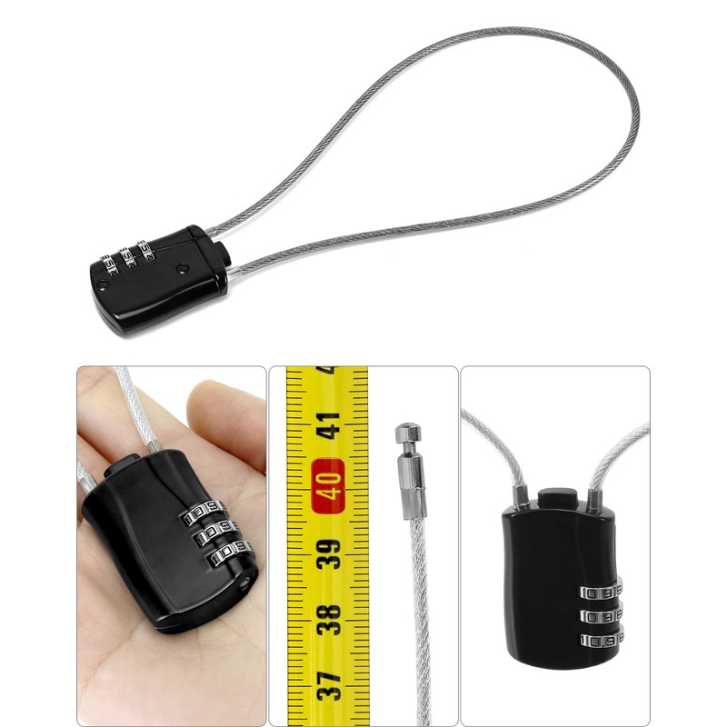 QWORK Motorcycle Helmet Lock, 2 Pack Password Lock & Cable