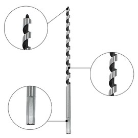 Coufce Broca de taladro de 3/8 pulgadas de diámetro de 12 pulgadas de taladro largo de vástago hexagonal de 3/8 pulgadas para cortador de agujeros de madera en madera dura, madera blanda y materiales compuestos