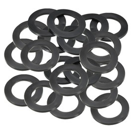 PATIKIL M24 Rubber Flat Washer, 20 Pack 24mm ID 35mm OD 3mm Thick Sealing Spacer Gasket Ring for Faucet Pipe Water Hose Fastener Bolt, Black
