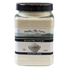 Buttermilk Powder by Medley hills farm 1.25 lbs. in Reusable Container - Perfect powdered buttermilk for baking- Perfect for Bread, Biscuits, Pancakes, Salad Dressing - Non-GMO - Kosher - Made in USA