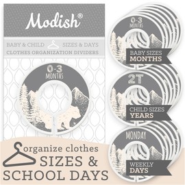 Baby Clothes Closet Organization, Hanging Size Dividers: Months & Years Sets, Girl Boy Neutral Gray Tan Woodland Animal Outdoor Mountain Forest Safari Explorer Nursery Décor, Useful Baby Gift