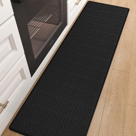Color&Geometry Kitchen Mats for Floor Cushioned Anti Fatigue, Kitchen Rugs Non Slip Kitchen Floor Mats in Front of Sink, Foam Padded Kitchen Mats for Standing Comfortable, 17"x 59", Black
