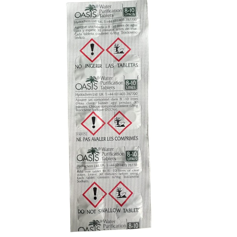 Oasis 67mg Water Purification Tablets 200 Tablets - Treats 2,000