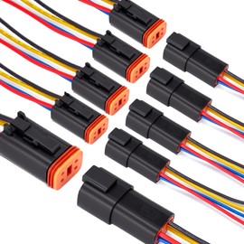 Laisomeke 4 Pin Electrical Connector, Male Female Plug Socket 4 pin Quick Disconnect Waterproof Plug Play with 16 AWG 7.9 inch Wire for Car Truck Motorcycle Marine Boat(5pack)¡­