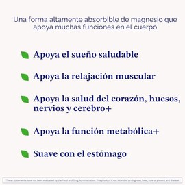 Natrol Suplementos de Glicinato de Magnesio 240 mg - Alta Absorción - Glicinato de Magnesio Tranquilizante para el Sueño - 60 Cápsulas, Suministro par