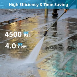 Turbo Pressure Washer Nozzle, 4500 PSI High Pressure Turbo Power Washer Jet Nozzle Tip, 360° Rotating Turbo Tip for Pressure Washer Wand with 1/4" Quick Connector 4.0 Orifice 4.0 GPM